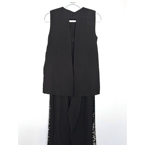 BCBGMAXAZRIA Mirabella Jumpsuit XS Open Back Sleeveless Sequins New Years Party - Picture 10 of 16